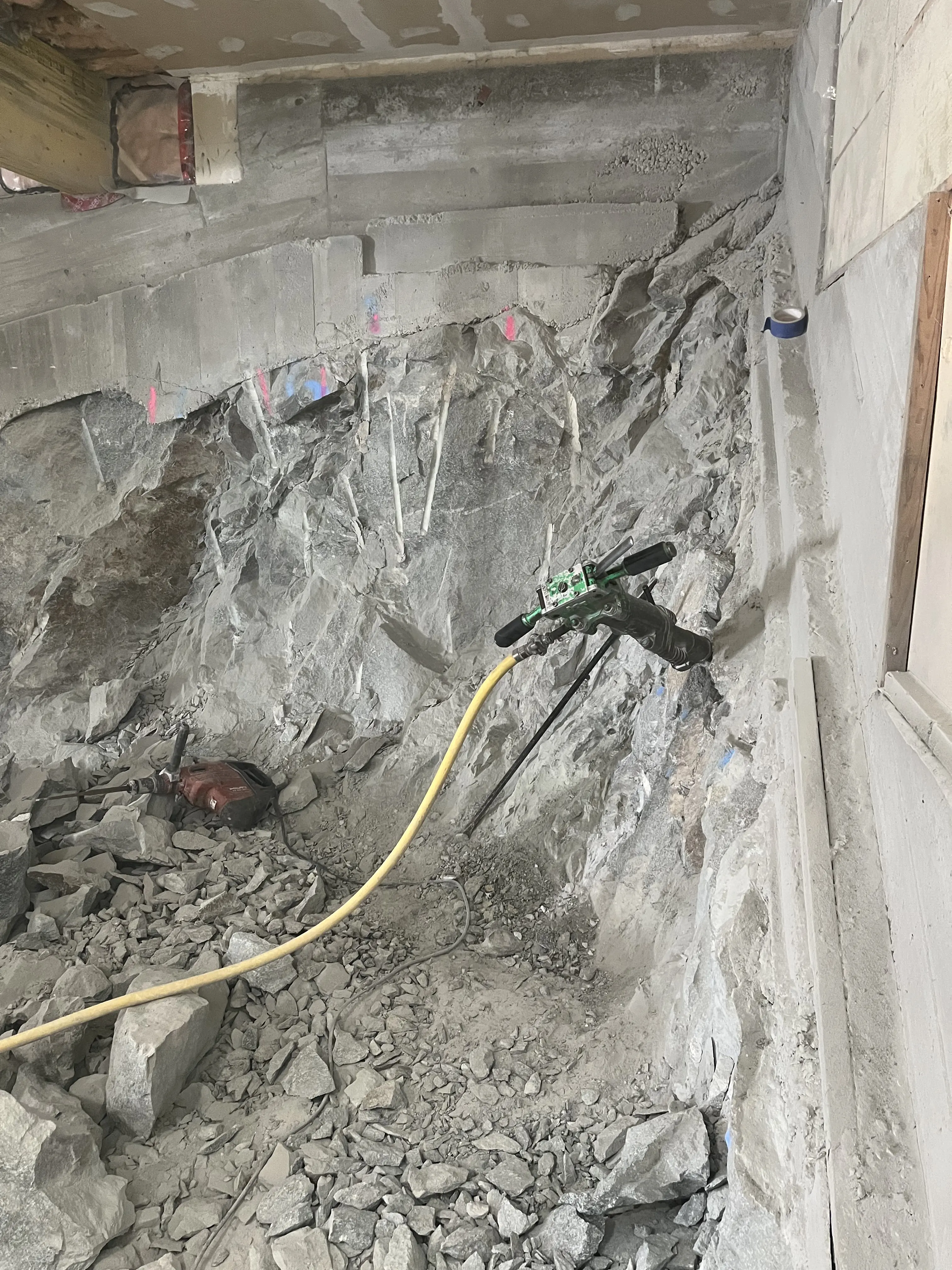 Precision rock breaking for foundation work